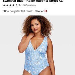 Roller Rabbit X Target Blue Floral One-Piece Swimsuit XL